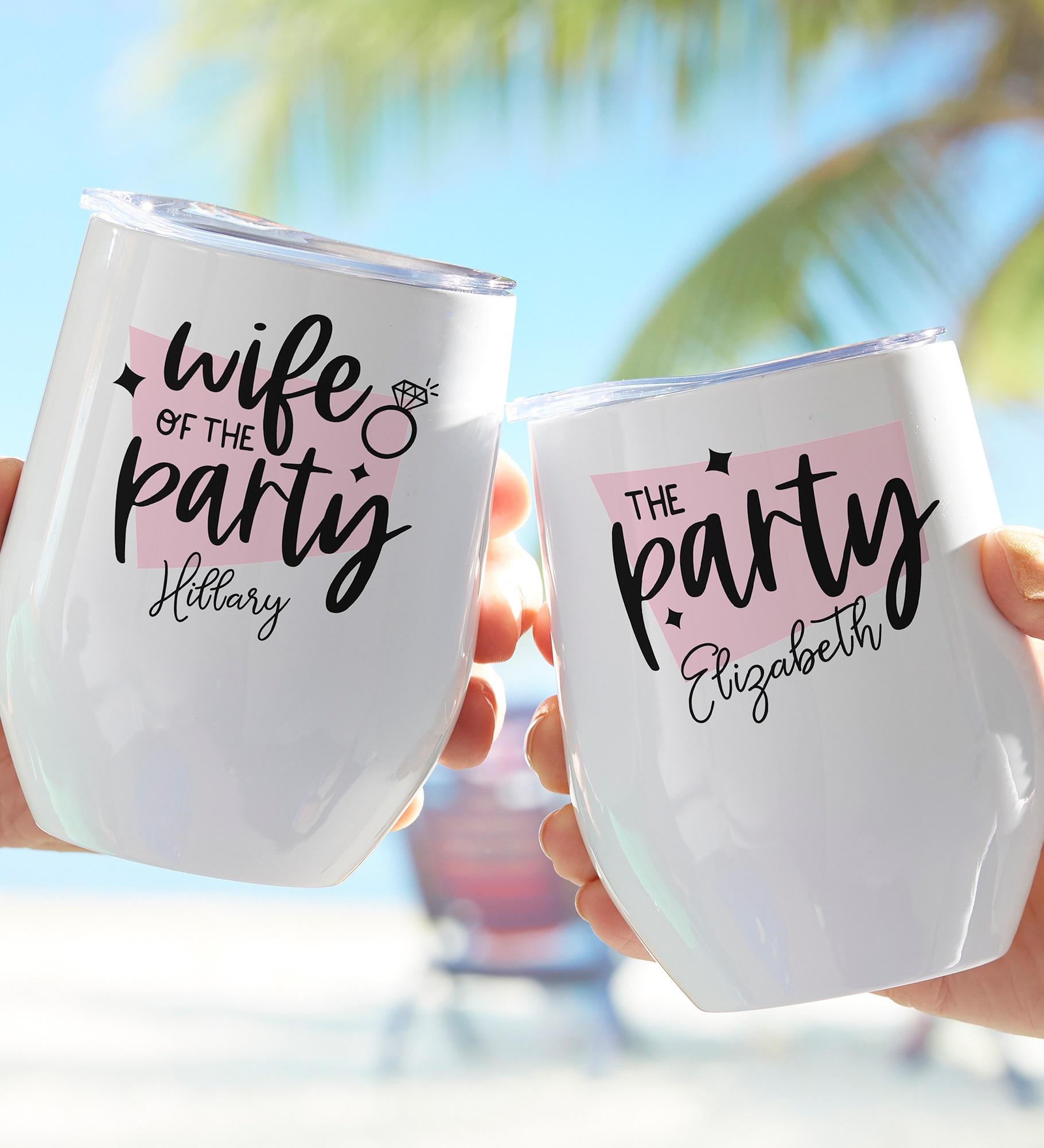 We Are The Party Bachelorette Personalized Stainless Insulated Wine Cup 